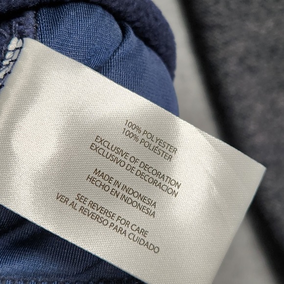 Eddie Bauer Sweater Men Large Gray Navy Blue Snap Fleece Pullover Retro Logo NEW - Picture 7 of 11